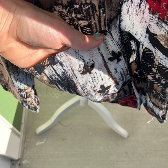 Vintage 90s Lightweight Rose Print Floral Blazer - Picture 4 of 6